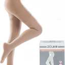 ZCLIKE Medical Compression Pantyhose Closed Toe Stockings for Women&Men 20-30mmHg All-Season Comfort Advanced Support for Varicose Veins Edema DVT Plus Size (5XL, Beige)