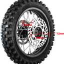 Rear Wheel Tire 80/100-12 Front Tire 60/100-14 Inner Tube wheel rim with 12mm Bearing Chain Sprockets 190mm Brake Disc Rotor For Dirt Pit Bike Apollo SSR CRF 50cc 70 110cc 140cc (12mm Bearing Bore)
