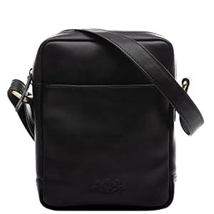 SID & VAIN Messenger Bag DUBLIN Small Shoulder Courier Bag Real Leather Cross-Body Bag Vertical Leather Bag Unisex Black