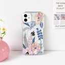 NITITOP Compatible with iPhone 11 Case Clear Magnetic Compatible with MagSafe Cute Metallic Flowers Floral for Women Girls Hard PC Back Shockproof Protective Phone Cover - Blue