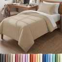 Duvet Cover Twin/Twin XL Size Set - Extra Soft Twin/Twin XL Duvet Cover 68" x 90" with 1 Pillow Sham - Hotel Luxury, Easy Care, Fade Free w/ Zipper Closures & Ties - Comfy, Cozy & Breathable (Cream)