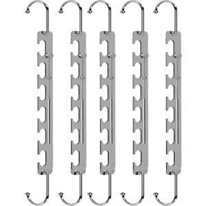 Sindax Space Saving Hangers Telescopic, 6 Holes Clothes Hangers Adjustment to 9 Holes, Upgraded Sturdy Metal Clothes Hangers Space Saving for Heavy Clothes, Closet Organizers and Storage - 8 Pack (17 inches)