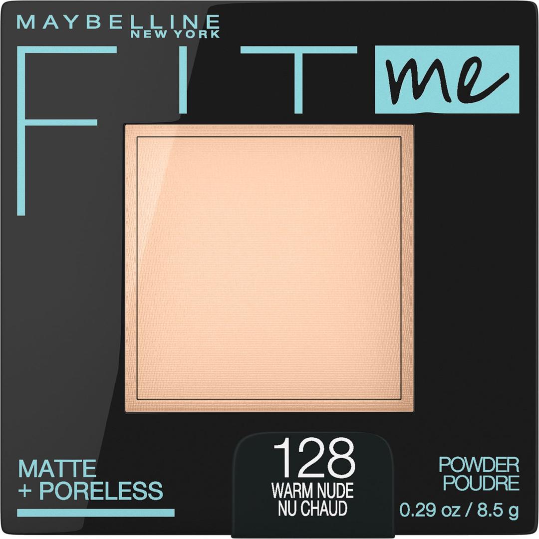 Maybelline Fit Me Matte + Poreless Pressed Face Powder Makeup & Setting Powder, Warm Nude, 1 Count 128 shade