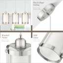 Brushed Nickel Pendant Lights Kitchen Island, 1-Light Modern Mini Hanging Light Fixtures with Milk Glass, Farmhouse Kitchen Pendant Lighting Over Island for Sink, OS-3014-1PBNW