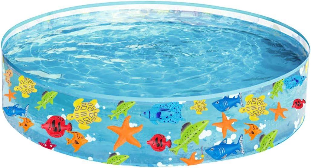 Kiddie Pool, 48"x9.84" Swimming Pool for Kids, Child, Swimming Pools for Outdoor and Backyard (Blue) (Small)