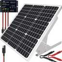 SOLPERK 50W/12V Solar Panel Kit, Solar Battery Trickle Charger Maintainer + Waterproof Controller + Adjustable Mount Bracket for Automotive Motorcycle Boat Marine RV Camping Roof