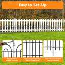 25 Pack Animal Barrier Fence, 35.42ft(L) x 21in(H) No Dig Garden Fence Panels with Decorative Arch Design for Dogs Rabbits, Rustproof Metal Garden Fencing for Outdoor, Lawn, Patio