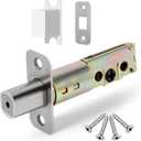 Adjustable Deadbolt Latch 2-3/8'' or 2-3/4'' Backset, Replacement Latch for Single Cylinder Deadbolt, Screws with Rounded Strike Plate, Satin Nickel
