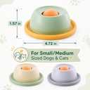 Slow Feeder Dog Lick Bowl for Liquid Treats, Rolling Ball Treat Dispenser, Anti-Slip Enrichment Feeder for Bone Broth, Yogurt & Wet Food, for Small & Medium Dogs & Cats (Grey)