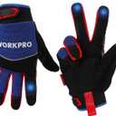 WORKPRO Safety Work Gloves, Mechanic Working Gloves for Men Women, Touch Screen, Terry Fabric, Non-Slip (XL, Blue Black)