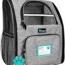 PetAmi Dog Backpack Carrier for Small Large Cat, Pet, Puppy, Ventilated Pet Hiking Backpack Travel Bag, Airline Approved Cat Backpack Carrier, Camping Biking Dog Bag Up to 18lbs Pet, Grey