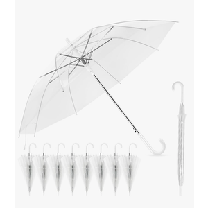 Clear Wedding Umbrellas Bulk, High-Visibility Transparent Rain Umbrella, Firm and Durable, Easy Operation, Large Clear Umbrella for Wedding Bride Groom Photography Golf Outdoor