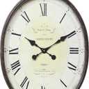 Creative Co-Op Oval Metal Wall Clock with Bird