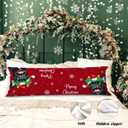 Christmas French Bulldog 20x54 Body Pillow Cover, Frenchie Gifts for Women, Funny Christmas Frenchie Dog Winter Snowflake Decorative Red Long Pillow Cases for Bed Couch (Color 12)