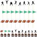 24Pcs Football Cupcake Toppers Rugby Ball Cupcake Toppers Football Players Sport Cupcake Picks Super Rugby Touch Down Cake Decorations for Sports Theme Baby Shower Boys Birthday Party Supplies, Pack of 3