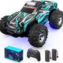 Remote Control Car for Boys, 1:16 Scale All Terrain RC Cars,High Speed 25Km/h Fast Car with Colorful Led Light and Spray RC Truck,Toy Car Gift for 6 7 8 9-14 Year Old Boys Green