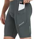 BALEAF Men's Padded Cycling Shorts Bicycle Bike Riding Tights Road Biking Pants Pockets UPF 50+ Grey Size M