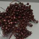 DIYASY Glitter Berry Stems for Christmas Tree Ornaments,20Pcs Brown Picks and Sprays Artificial Branches Xmas Tree Filler Holiday Wreath Garland Decorations Home Décor 7.8 Inch