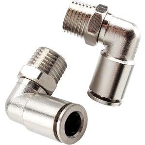 Beduan Brass BPL Push to Connect Air Fittings Elbow 1/4" Tube OD x 1/8" NPT Male 90 Degree Adapter (Pack of 2)