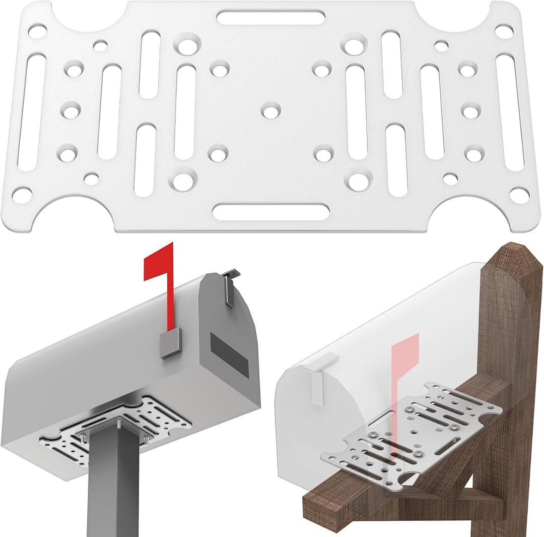 Mailbox Mounting Bracket, Universal Mounting Adapter Plate fits on 4x4 Wood or Hollow Posts and is Compatible with Most Post Mount mailboxes of All Sizes, Bottom mounting