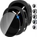 Tensea [5+5Pack for Samsung Galaxy Watch 8 Screen Protector Case 44mm Accessories, Hard PC Bumper/HD Anti-Fog Tempered Glass Protective Film, Face Cover Set, Galaxy Watch 8 Case for Women Men (Clear/Black/Black/Silver/Blue(black screen))