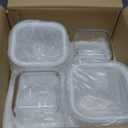 4 Cup Square Glass Food Storage Container with Lids, Square Glass Soup Container with Airtight Lids, 32 OZ Food Prep Bowls for Leftovers, Salad, Microwave Fridge Dishwasher Safe (4 Pack)