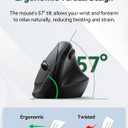 TECKNET Mini Vertical Wireless Mouse, Ergonomic Mouse for Small Hands, 4800DPI, 5 Adjustable DPI Levels, 6 Buttons, 2.4GHz Silent Optical Wireless Mouse for Laptop, Computers, PCs, Macs