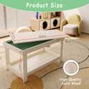 Kids Activity Table with Board and Storage Compatible with Lego, Wooden Play Table for Drawing, Building Blocks, Reading, Boys Girls Gifts, 32.72x17.24x19.45 inches