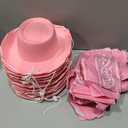 Unittype 18 Sets Cowboy Hats and Bandanas Bulk Kids Western Cowboy Costume Accessories Kids Party Supplies (Pink)
