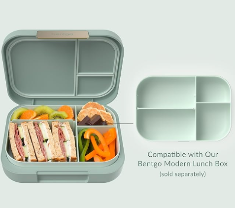 Bentgo Modern Tray with Matte Lid - Reusable, BPA-Free, Meal Prep Containers for Adults with Removable Divider - 3 or 4 Compartments for Healthy Portioned Meals At Home & On the Go (Mint Green)