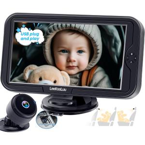 Carseat Car Camera for Baby: HD 1080P Display Real-Time Monitoring for Infants 0-4 Years No Delay - Clear Night Vision USB Plug-Play Safe and Durable Easy Setup Peace of Mind While Driving on the Go