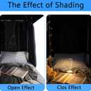 Black Canopy Bed Curtains - 4 Corner Post Bed Curtains Canopy Queen Bed Canopy Curtains for Adults Girls Bedroom Decoration(Black, Queen)