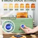 2 Slice Toaster, Retro Bread Toaster with LED Display, Extra Wide Slots Toasters with 6 Bread Shade Settings, Bagel, Cancel, Defrost Function, Stainless Steel with High Lift Lever, Removal Crumb Tray