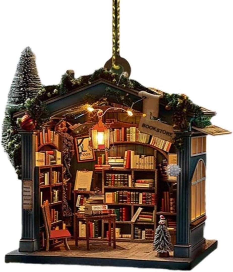 Bookgift B Acrylic 2D Flat Book Ornament for Christmas Tree