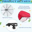 Buryeah 2 Pcs Automatic Chair Umbrella with Universal Clamp 44" UPF 50+ Portable Clamp on Beach Chair Adjustable Wheelchair Umbrella for Outdoor Patio Parasol