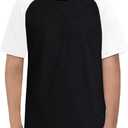 Boys Short Sleeve T Shirts Kids Summer Colorblock Tops Crewneck Casual Tee 5-14 Years
