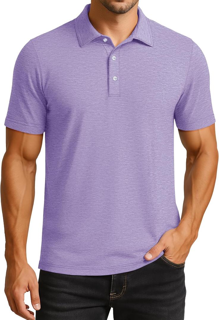 Cavva Golf Polo Shirts for Men Short Sleeve Dry Fit Moisture Wicking | Breathable, Lightweight Fabric, Quick Dry, Moisture Wicking, Classic Fit, Short Sleeve, for Summer Golf, Work, Casual (XXL)