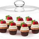 11 Inch Glass Cake Dome Cover, Upgraded Thickened Clear Cake Cover Lid for Cake Stand, Round Cloche Glass Dome for Dessert Plates Display and Protection