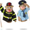 Melissa & Doug Rescue Puppet Set - Police Officer and Firefighter
