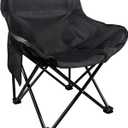 Portable Folding Camping Chair for Outside, Lightweight Outdoor Chairs Support 440lbs for Backyard Lawn Beach Camp Chairs, Black