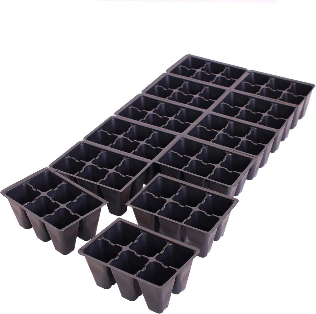 Handy Pantry Black Plastic Garden Tray Inserts 10 Sheets, 72 Planting Pot Cells Each 2x3 Nested x12 Configuration Ideal for Nursery, Greenhouse, Seed Starting, and Vegetable Gardening