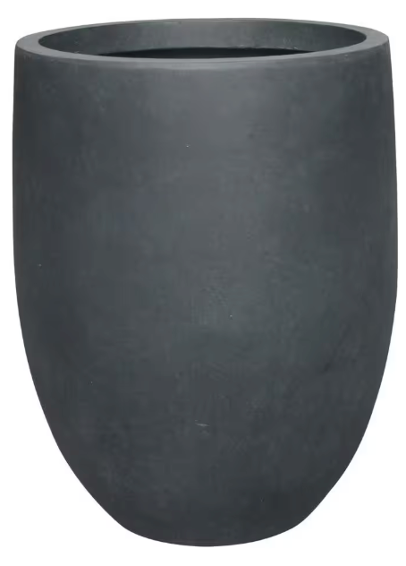 Kante 21.7" H Burnished Black Tall Planter, Large Outdoor Indoor Decorative Pot with Drainage Hole and Rubber Plug, Modern Round Taper Style for Home and Patio