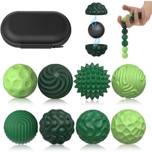 Magnetic Sensory Fidget Balls (8PCS), Weighted Magnet Balls Fidget Toys for Teens Adult ADHD Autism Anxiety, Quiet Stress Relief Office Desk Gadgets, Hand Therapy Sensory Toy Items Gift (Green)