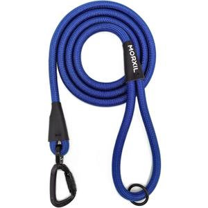 Rope Dog Leash, 6 Foot Heavy Duty Dog Leash with Aviation Aluminum Auto Locking Carabiner, Strong Nylon Pet Lead for Small, Medium, Large Dogs (Blue, 6FT)