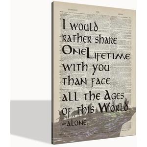 LOTR Poster, Gift for LOTR Decor, LOTR Gifts, I Would Rather Share One Lifetime - Arwen, Inspirational Wall Art, LOTR Canvas Prints Poster Wall Decor, Canvas Wall Art for Home Decor, 24x16