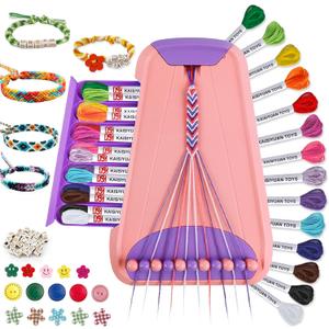 Friendship Bracelet Making Kit for Girls Ages 8-12, Kids Jewelry Making Kit with 28 Pre-Cut Threads and Letter Beads, Arts and Crafts for Kids, Birthday Easter Gifts for 6 7 8 9 10 11 12 Year Old