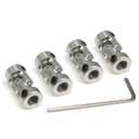 6mm to 6mm Rotatable Universal Steering Joint Shaft Coupling Connector L23x D11 with Screws with Wrench, 4pcs/Pack (Size: 6mm to 6mm)