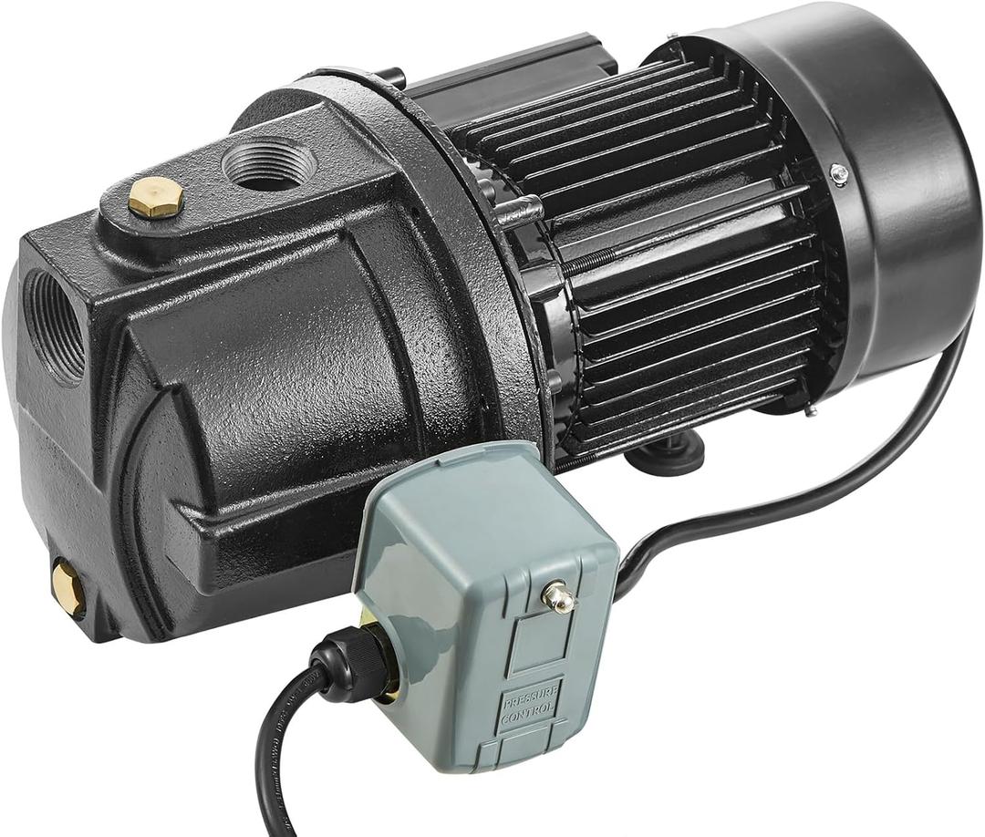 VEVOR 115 Volt Shallow Well Jet Pump, 1 HP, 17.6 GPM Heavy-duty Cast Iron Irrigation Water Pump, 164 ft Max Head, 20-40 PSI, IPX4 Waterproof, for Garden Lawn & Field Irrigation High-Rise Water Supply VEVOR 115 Volt Shallow Well Jet Pump, 1 HP, 17.6 GPM Heavy-duty Cast Iron Irrigation Water Pump, 164 ft Max Head, 20-40 PSI, IPX4 Waterproof, for Garden Lawn & Field Irrigation High-Rise Water Supply