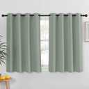 NICETOWN Blackout Kitchen Curtain 54 inches Long - Grommet Thermal Insulated Solid Window Treatment Light Blocking for Kids Room/Bedroom (Sage Green, W52 x L54, 1 Panel)