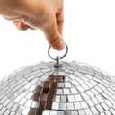 12 Inch Mirror Disco Ball, Large Silver Hanging Disco Ball Decor with Hanging Ring for Party or DJ Light Effect, Home Decorations, Stage Prop, Bar, Wedding